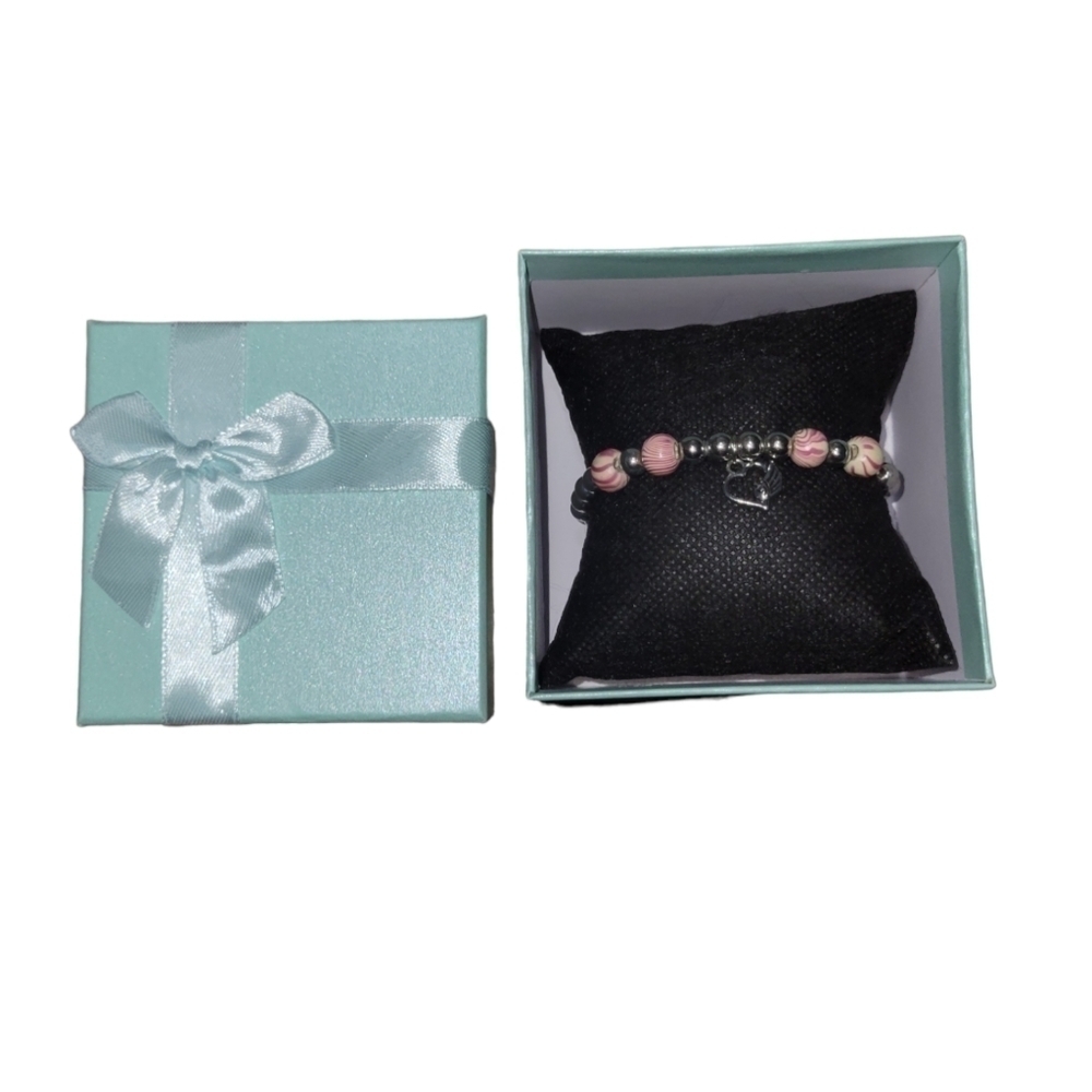 Pink Bracelet with Charm